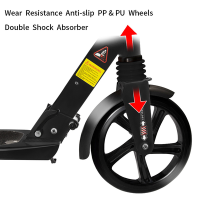 ROHS Foldable Suspension Kick Scooters TPR Kick Scooter With Handbrake
