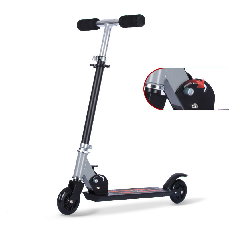 4 Inch 2 Wheels Kick Scooter Pneumatic Tires 10.16cm Aluminum Alloy Scooter